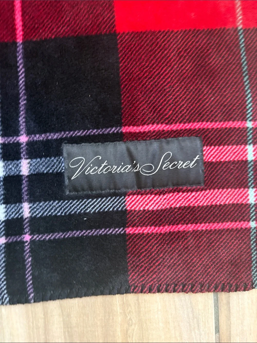 Victoria's Secret Red & Black Plaid Holiday Throw